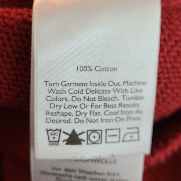 EDDIE BAUER Sweater Red Grey Knit Pull Over Size Large - Picture 7 of 7